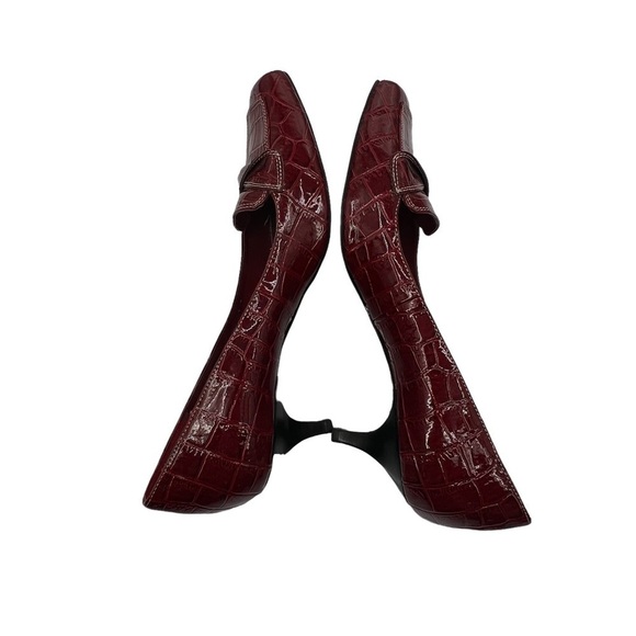 Bandolino Red Patent Square Toe Kitten Heels Size 9 1/2 Women’s - Picture 6 of 10